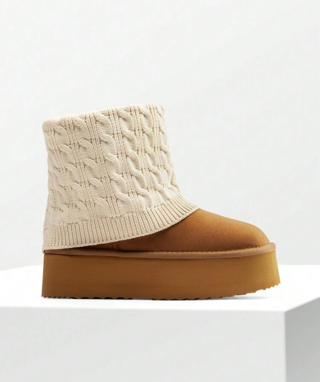 Platform Sweater Fold Over Boots