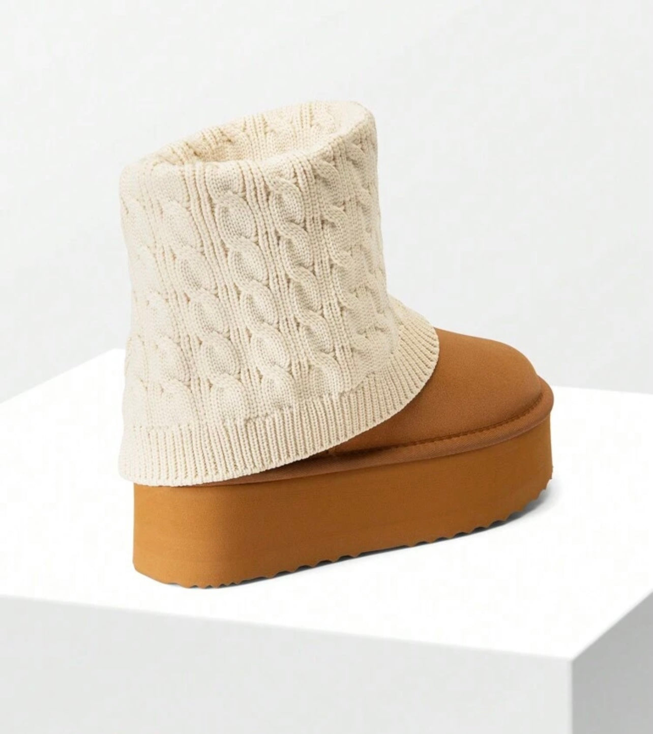 Platform Sweater Fold Over Boots
