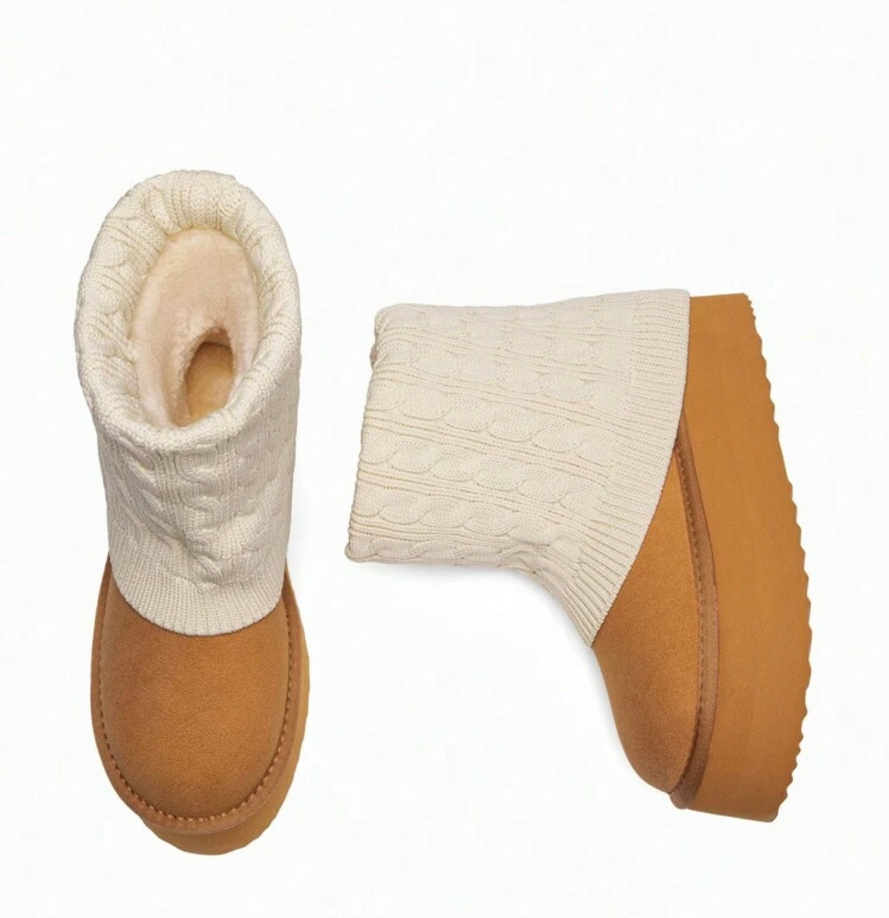 Platform Sweater Fold Over Boots